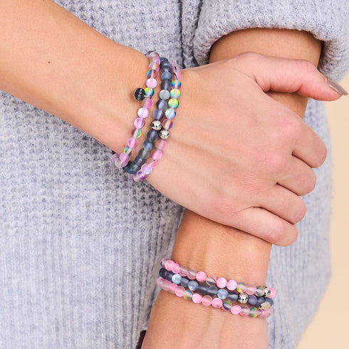 Unicorn Pink | Silver | Mermaid Glass Bead Bracelet